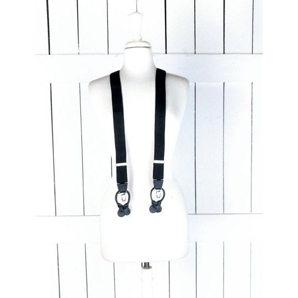 Other - Black stretch silver clip/tab suspenders/stretch canvas braces/black suspenders